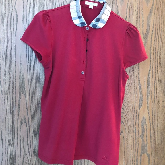 Burberry Red Shirt with Classic Plaid Detail - Picture 1 of 3